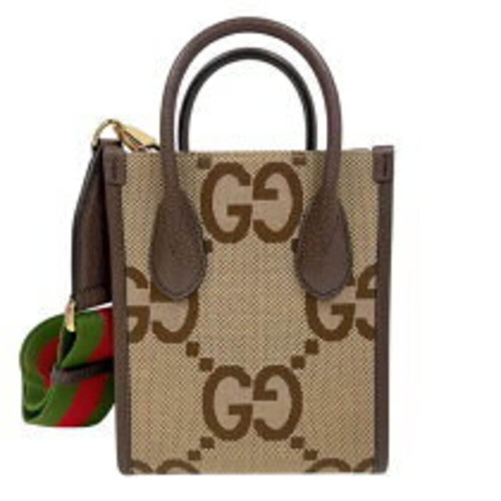 Gucci leather Bag canvas GG brown Jumbo Tote